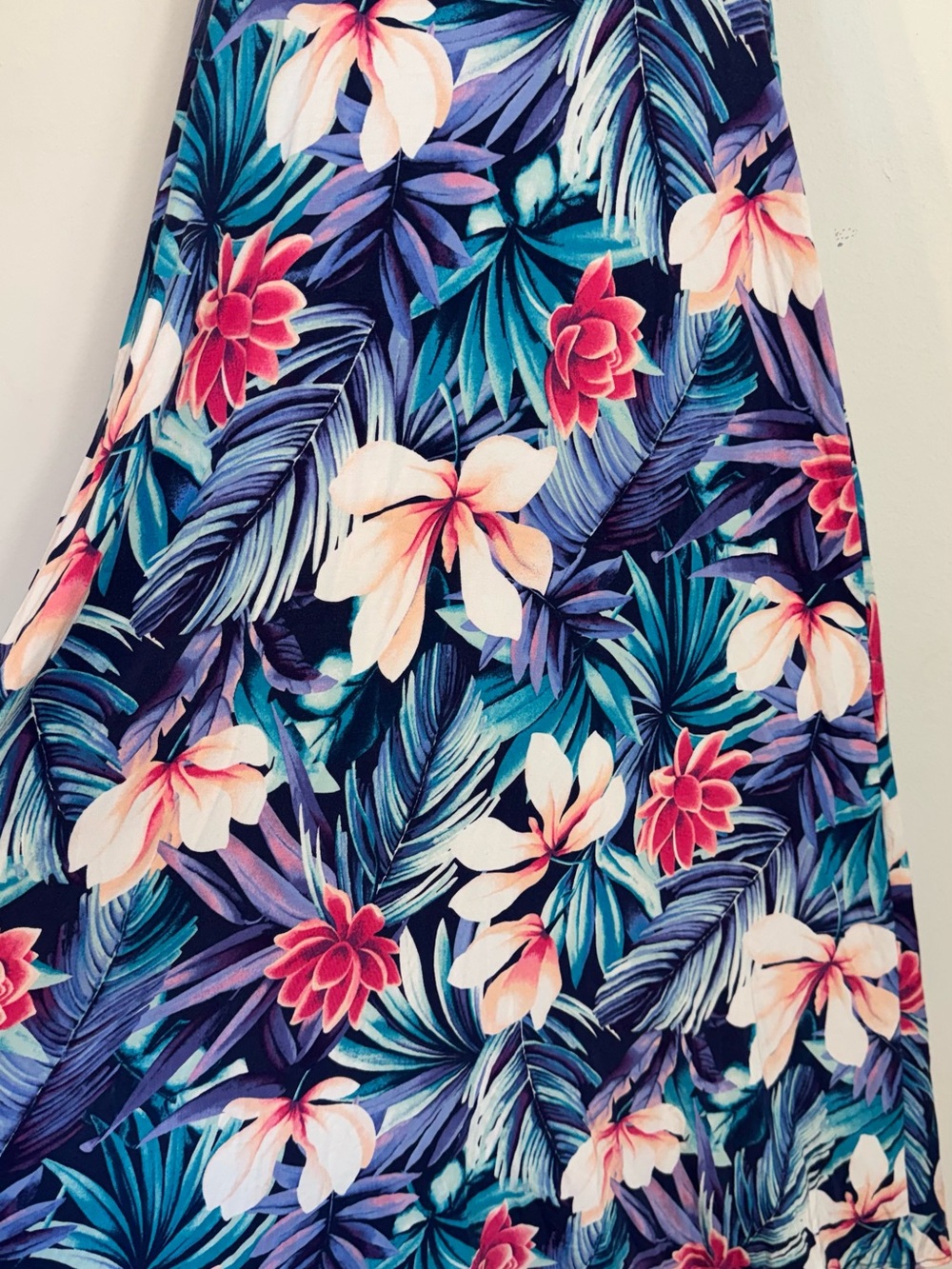 Tori Richard Tropical Floral Spaghetti Strap Maxi Dress XS Soft Stretch Modal - Picture 4 of 7